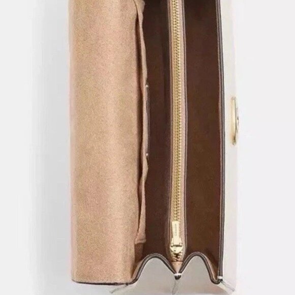 COACH Eliza Top Handle Shoulder Bag CP006 Gold/Chalk🌼NWT - Picture 5 of 7